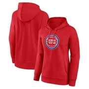 Women's Red Detroit Pistons Primary Logo Pullover Hoodie